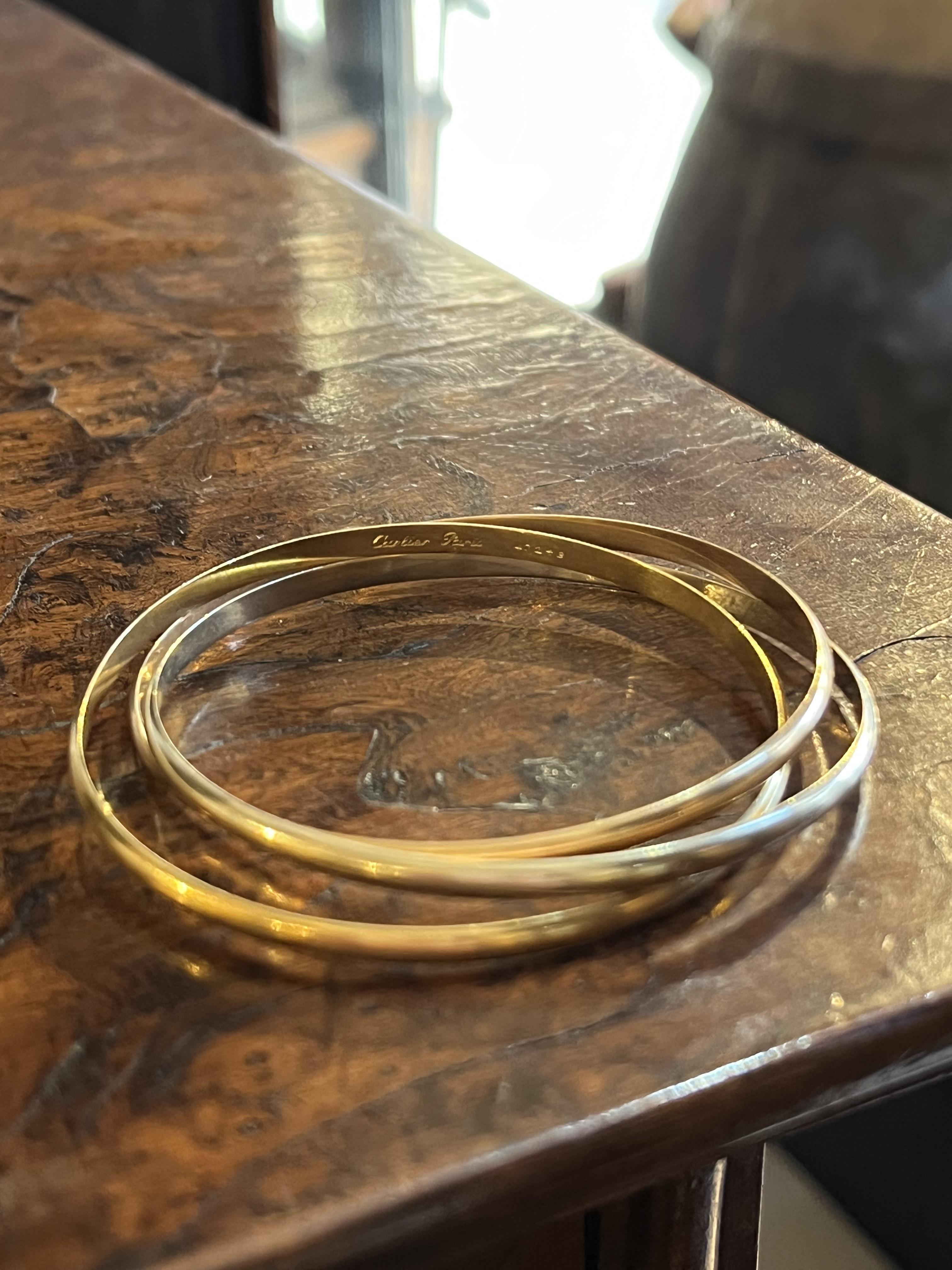 Cartier, Paris, Circa 1980, A three coloured gold Russian triple bangle - Image 4 of 4