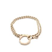 14k Yellow Gold Watch Fob Rope Chain Bracelet