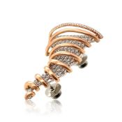 14k Two-Tone Pave Diamond Tornado Pin