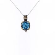 Konstantino Two-Tone Blue Topaz Utopia Pendant