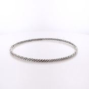 David Yurman Sterling Silver Slip On Cable Bangle