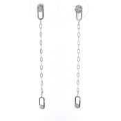 Michael M. 14k White Gold Oval Station Diamond Earrings