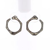 Konstantino Two-Tone Astria Hexagon Hoop Earrings