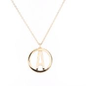 Michael M. 14k Yellow Gold Tetra Initial A Medallion - 20mm