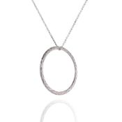 Paloma Picasso Tiffany & Co Sterling Silver Hammered Circle Pendant Necklace