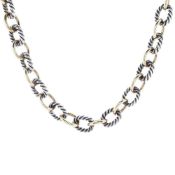 David Yurman 18k Yellow Gold and Sterling Silver Link Chain Necklace