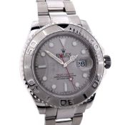 Men's Rolex Yacht-Master with Platinum Dial and Bezel on Stainless Steel Oyster Bracelet