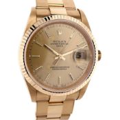 Rolex 18k Yelow Gold Oyster Perpetual Datejust with Gold Dial