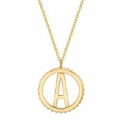 Michael M. 14k Yellow Gold Mini Tetra Initial A Medallion Necklace - 15mm