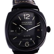 Men's Panerai 45mm RadioMir Titanium with Black Ceramic Dial Watch