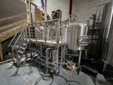 PREMIER STAINLESS SYSTEMS 10 BBL TWO VESSEL STEAM BREWHOUSE W/ STEAM JACKETED MASH/LAUTER TUN VESSEL