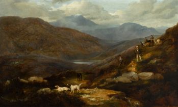 Circle of Charles Henry Schwanfelder - Shooting blackcock in the Highlands, a party of guns to the