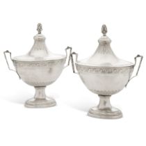 A pair of German silver soup tureens, Christian Jacob Haase, Danzig, 1801-1805