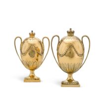 Royal: the Cathcart Christening Cups. A pair of George III silver-gilt two-handled cups and covers,