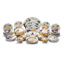 A English porcelain Imari pattern part dinner service, circa 1810, probably Coalport