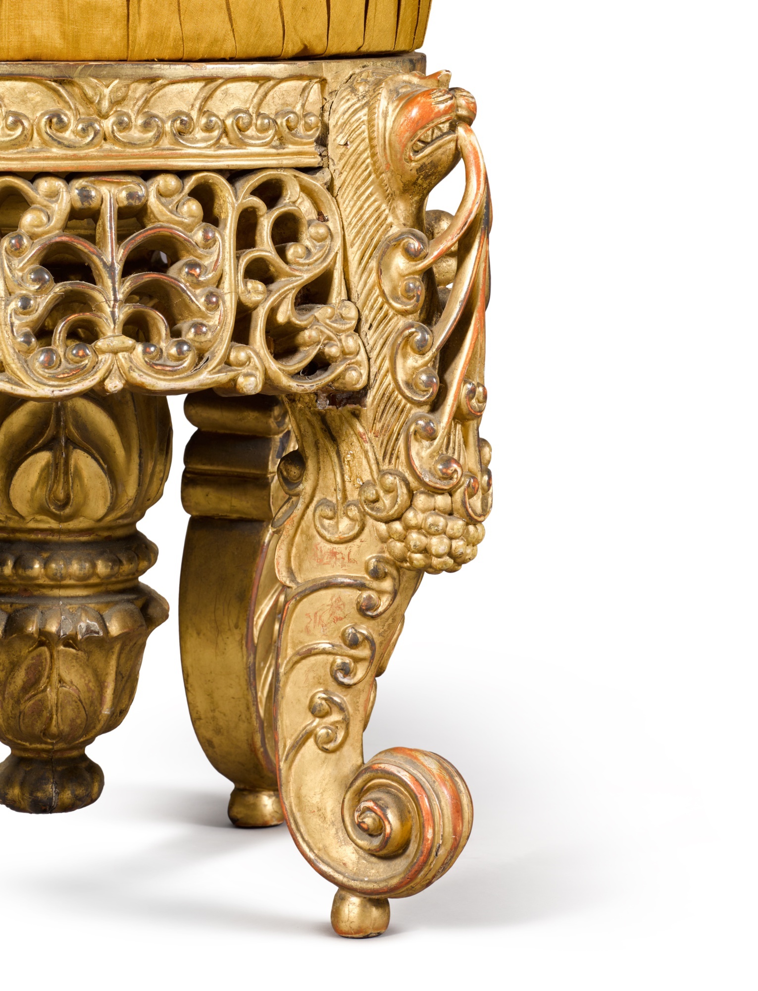 An Anglo-Indian giltwood piano stool, Bombay, 19th century - Image 3 of 4