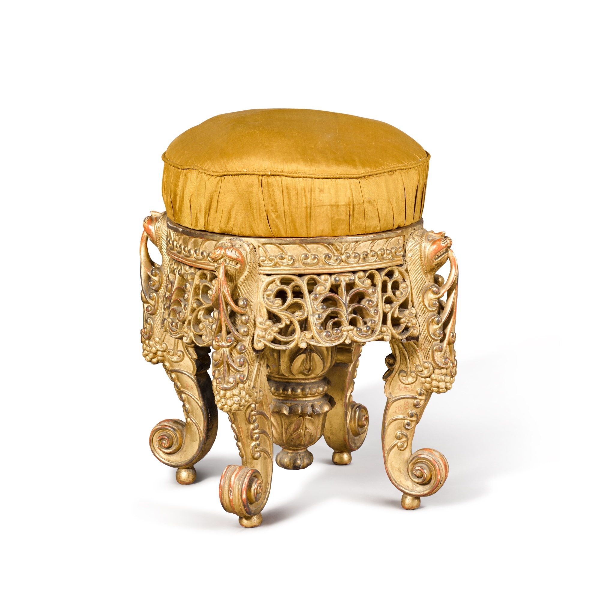 An Anglo-Indian giltwood piano stool, Bombay, 19th century - Image 2 of 4