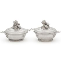 A pair of French silver vegetable dishes, Puiforcat, Paris, 20th century