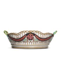 A circular basket from the Service of the Order of St Vladimir, Gardner Porcelain Manufactory, late