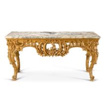 A George II carved giltwood side table, mid-18th century