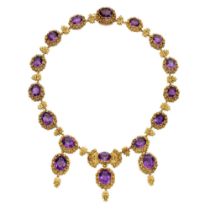 An amethyst necklace, 19th century