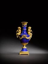 A Louis XVI gilt-bronze mounted Sèvres soft-paste porcelain ‘Vase a Monter’,