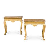 A pair of Queen Anne gilt gesso side tables, early 18th century, in the manner of James Moore