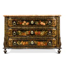 A Régence black-japanned commode, circa 1725