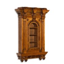 An oak, burr walnut and parcel-gilt hanging cabinet, circa 1841, probably designed by William