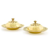 A pair of George III silver-gilt ice dishes and covers, Paul Storr for Rundell, Bridge & Rundell,