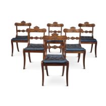 A Set of Six Regency Carved Mahogany Side Chairs, Circa 1815