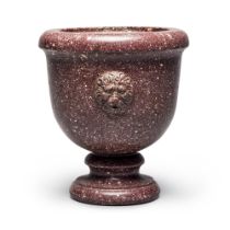 An Egyptian Porphyry Urn with carved with Lion's Masks, probably late 17th century