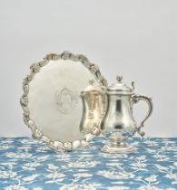 A George II Silver Covered Jug and Stand, Jacob Marsh, London, 1746