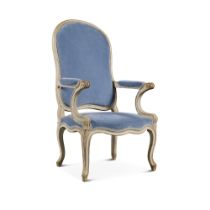 A Late Louis XV White-Painted Tall Back Fauteuil à la Reine, probably by Delion, Circa 1765