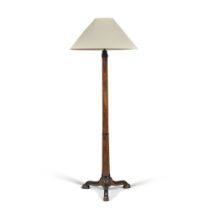 An Edwardian Rosewood-veneered, Ebonised and Gold-Painted Floor Lamp, early 20th Century