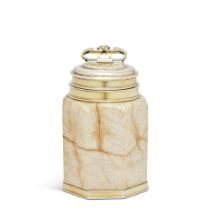 An Austrian Silver-Gilt-Mounted Marble Cannister, Maker's Mark PB, Vienna, Circa 1660