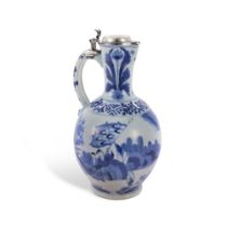 A Silver-Mounted Chinese Porcelain Ewer, The Porcelain Mid-17th Century, Transitional Period, The