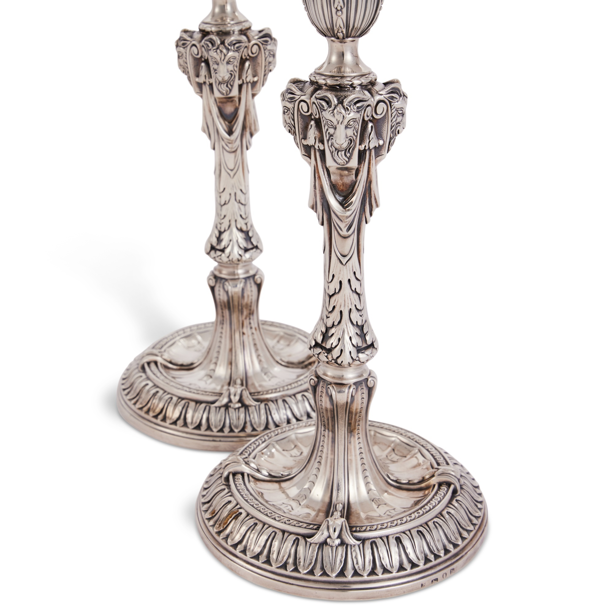 A Large Pair Of George III Silver Candlesticks, Frederick Kandler, London, 1777 - Image 4 of 6