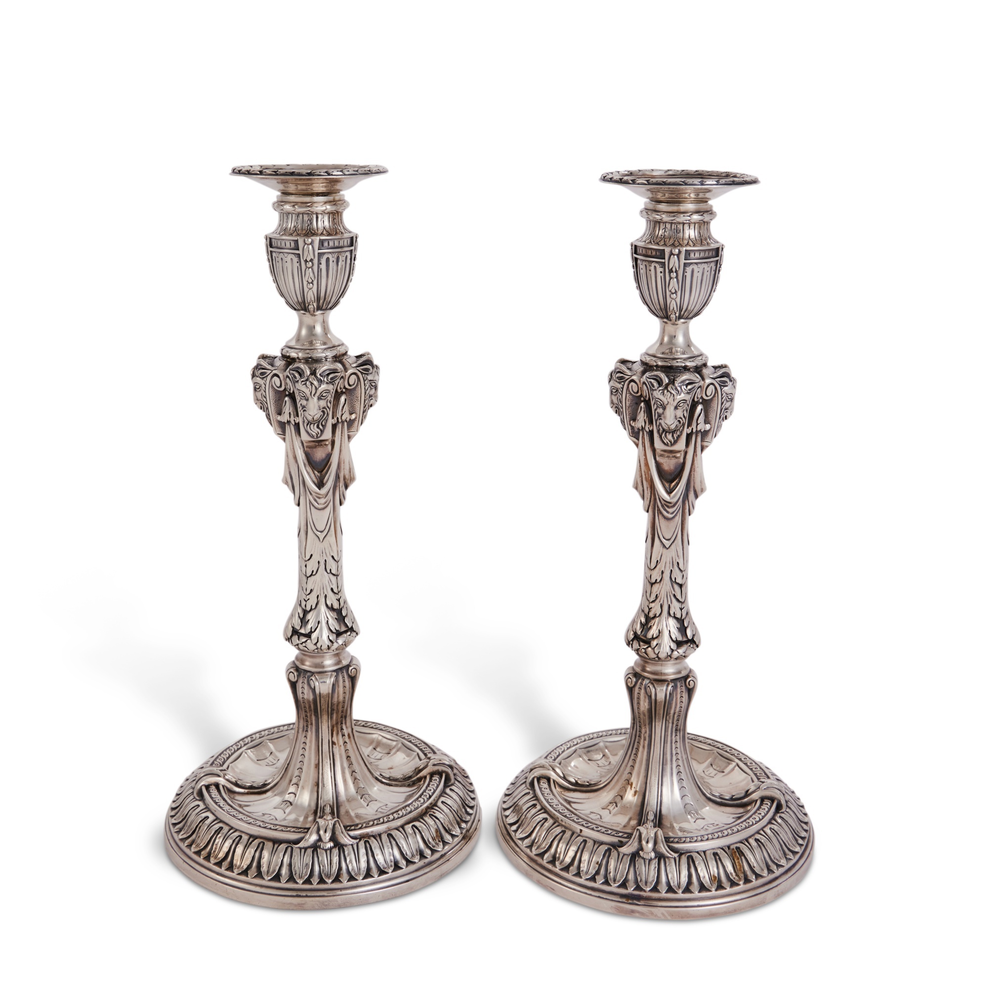A Large Pair Of George III Silver Candlesticks, Frederick Kandler, London, 1777 - Image 2 of 6