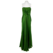 Ralph Lauren Green Silk Charmeuse Evening Gown, 2022