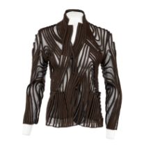 Ralph Rucci Chestnut Double Faced Cashmere on Black Tulle Jacket, 2008