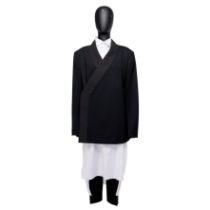 Public School NYC Black Silk Suit and White Cotton Tunic, 2015