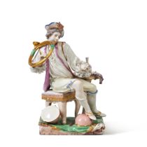 A Ludwigsburg Figure of a Horn-Player from the 'Große Musiksoli' Series, Circa 1765-70 | Eine Ludwig