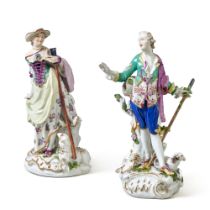 Two Meissen Figures of a Shepherd and Shepherdess, Circa 1755 | Zwei Meissen Figuren eines Hirten un