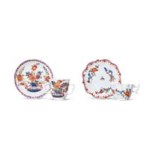 A Meissen Quatrefoil Cup and Saucer and a Two-Handled Chocolate Cup and Saucer, Circa 1730-40 | Eine
