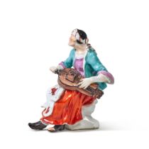 A Meissen Figure of a Beggar Musician, Circa 1740 | Eine Meissen Figur einer Bettelmusikantin, um 17