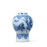 A Dutch Delft Blue and White Chinoiserie Baluster Vase and A Cover, Circa 1700 | Eine Delfter blau-w