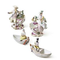 A Pair of Frankenthal Sweatmeat Figures Emblematic of Summer and Autumn and a Pair of Frankenthal Sp