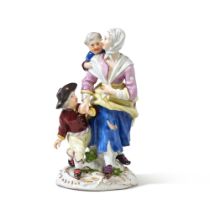 A Meissen Figure Group of a Mother and Children from the 'Cryes of London' Series, Circa 1755-65 | E