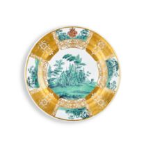 A Meissen Armorial Plate, the Porcelain Circa 1745, the Decoration Later | Ein Meissen Wappenteller,